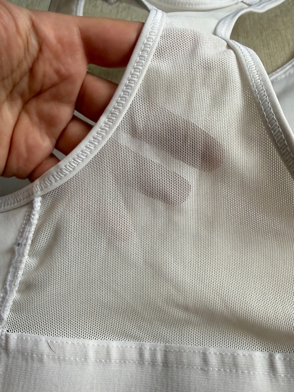 adidas White Racerback Swim Sports Top with Black Logo - Picture 4 of 7